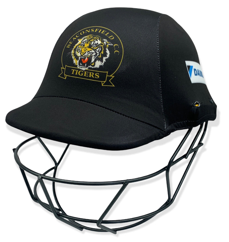 Cricket Helmet Cover, Designer Helmet Covers, custom made, Beaconsfield Cricket Club