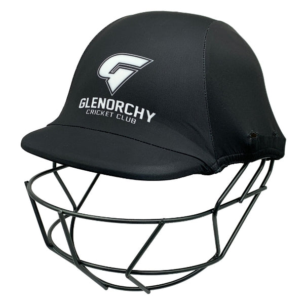 Cricket Helmet Cover, made by Designer Helmet Cover. Glenorchy Cricket Club