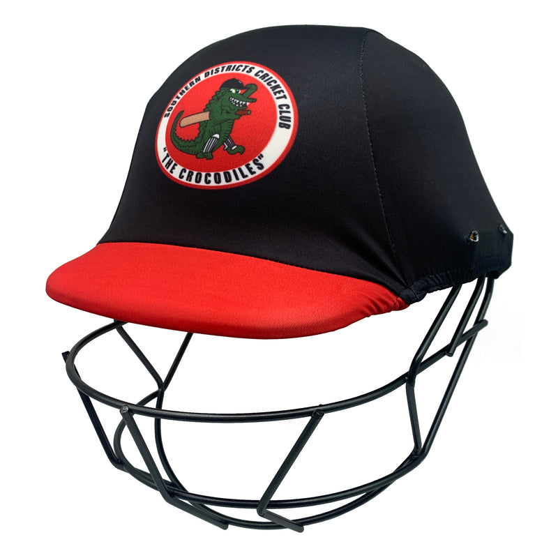 Cricket Helmet Covers, custom made for Southern Districts Cricket Club
