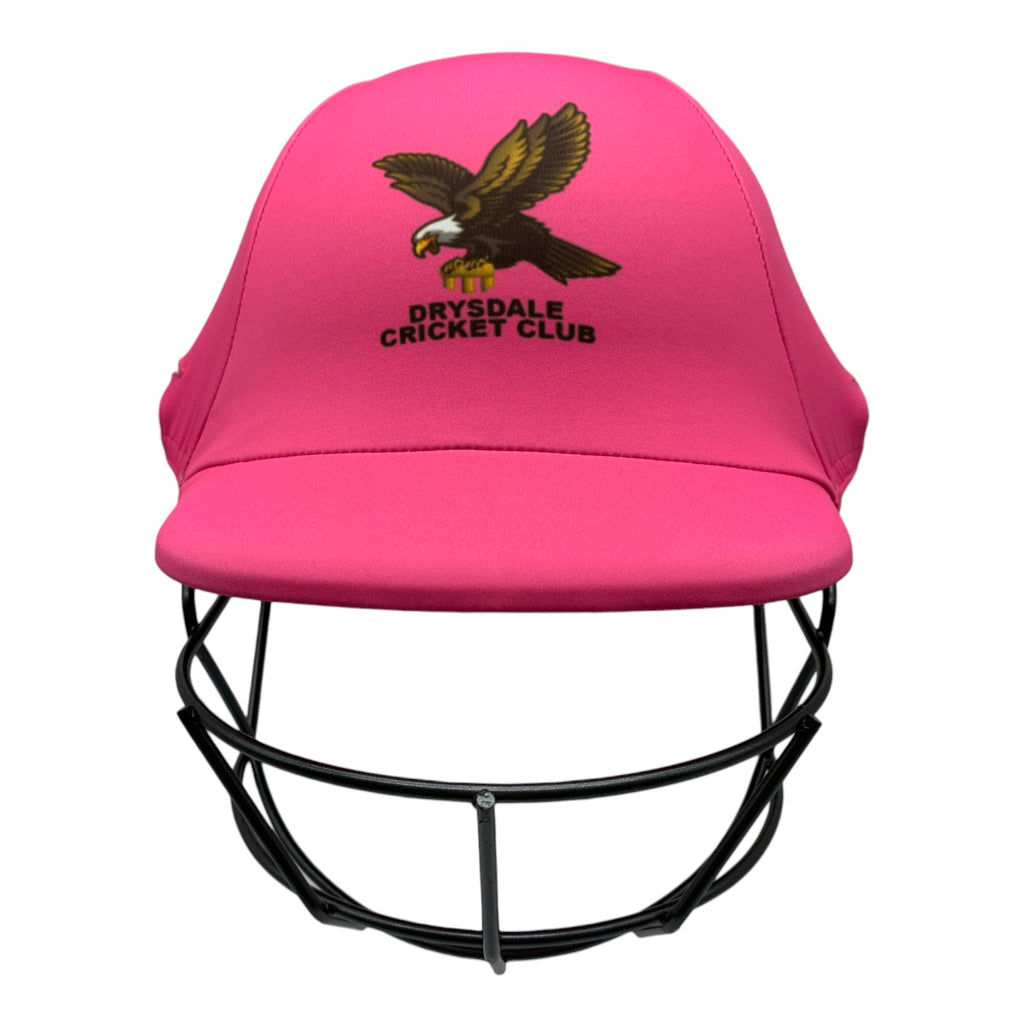 Custom made cricket helmet covers for Drysdale CC - Ladies