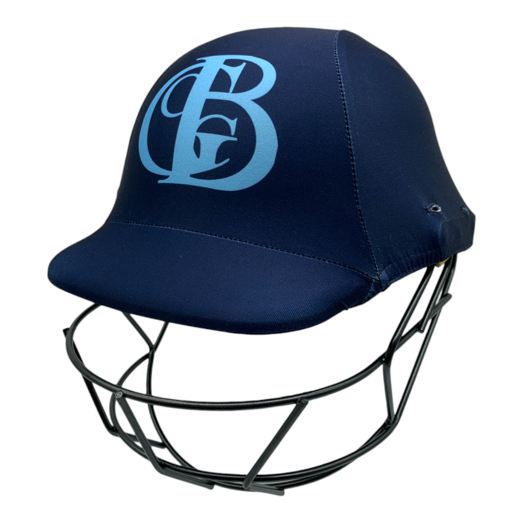 Custom made cricket helmet covers for the Great Boulder Cricket Club