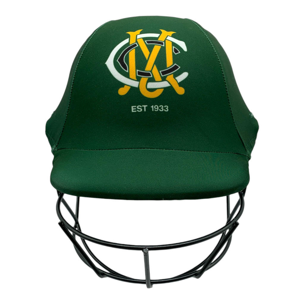 Custom made cricket helmet covers for the Mangorie Cricket Club.