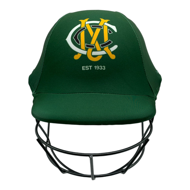 Custom made cricket helmet covers for the Mangorie Cricket Club.