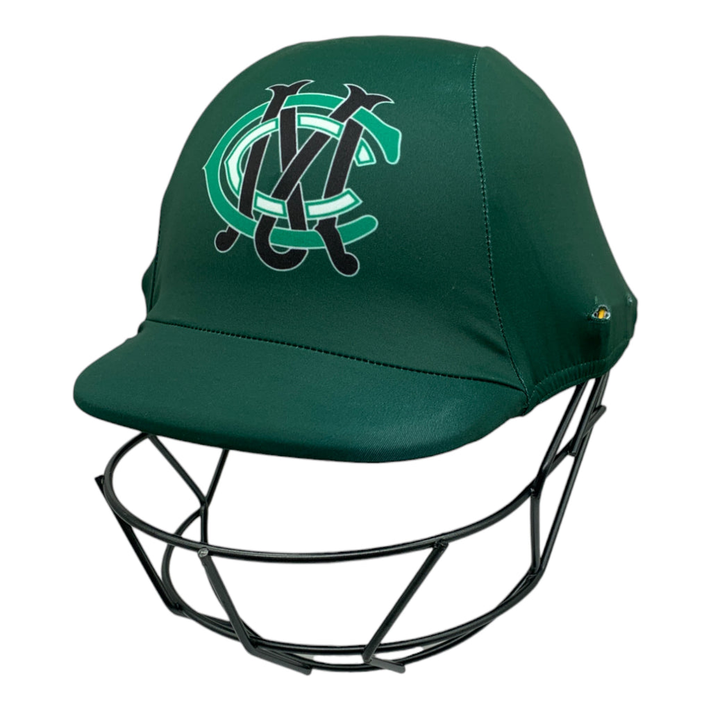 Custom made cricket helmet covers for Mangrove Cricket Club.