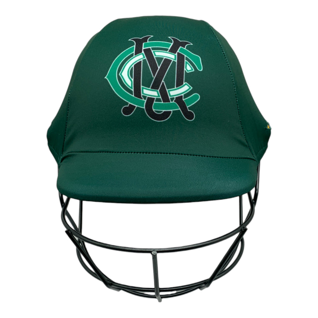 Custom made cricket helmet covers for Mangrove Cricket Club.