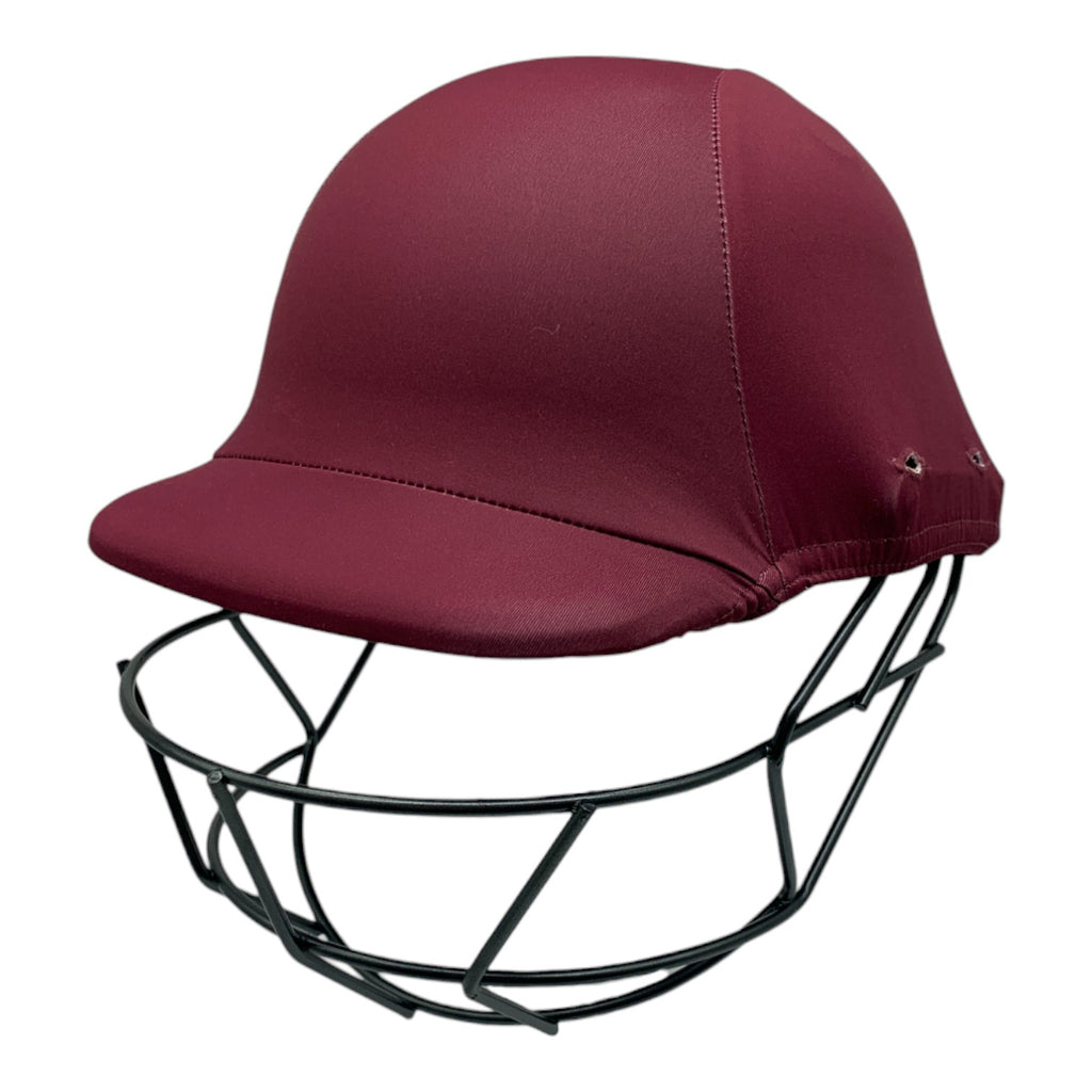 Maroon cricket helmet from designer helmet covers
