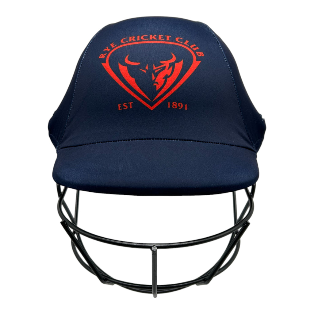 Custom made cricket helmet covers for the Rye Cricket Club.