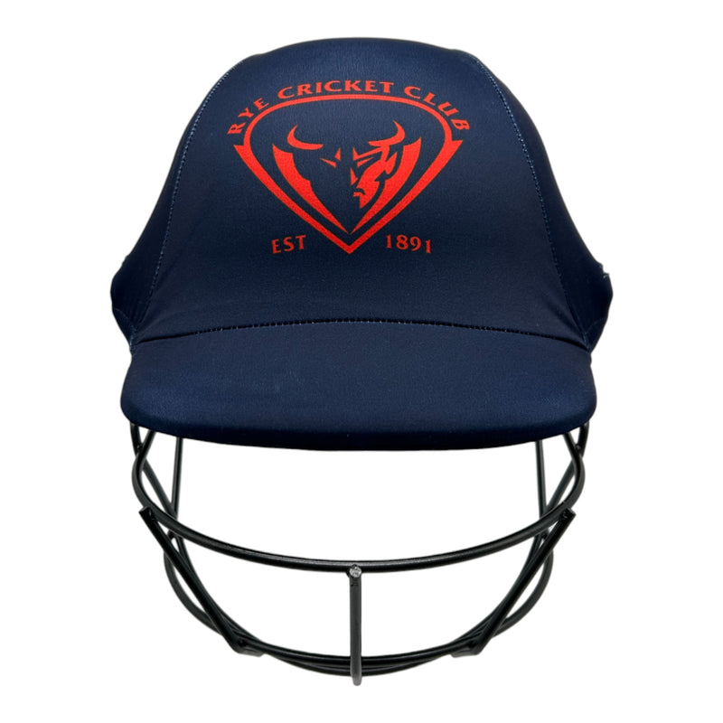Custom made cricket helmet covers for the Rye Cricket Club.