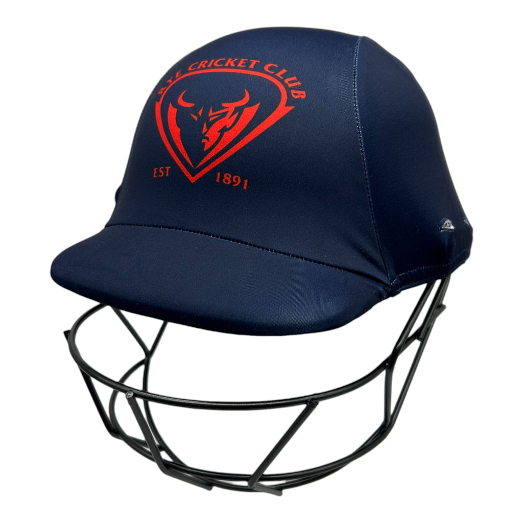 Custom made cricket helmet covers for the Rye Cricket Club.