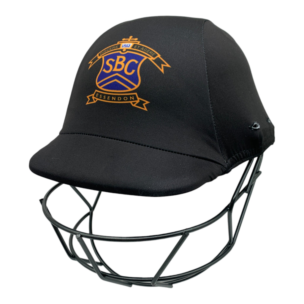 Custom made cricket helmet covers for St Bernards College