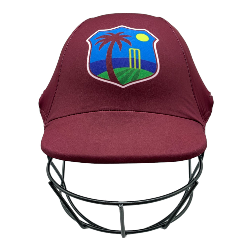 Custom made cricket helmet covers for the West Indies.