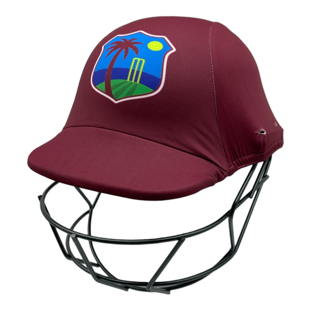 Custom made cricket helmet covers for the West Indies.