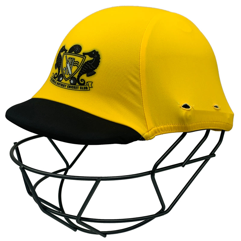 Custom made cricket helmet cover Glenelg District Cricket Club